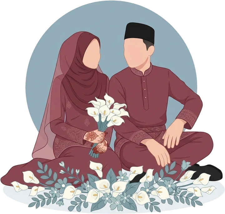 Ilustrasi pasangan pengantin